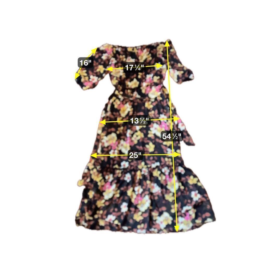 Premier Amour Maxi Flowery Dress Lined To Knees - Size 10 - Picture 3 of 6